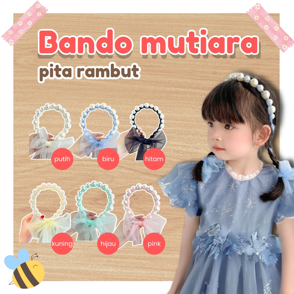 Jual HONEY.BABY Bando Mutiara Pita Rambut Bandana Anak perempuan ...