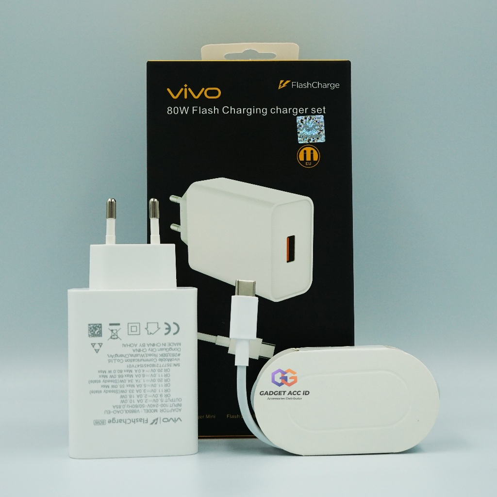 Jual Charger Vivo 80 Watt Type C Flash Charger Original 100% | Shopee ...