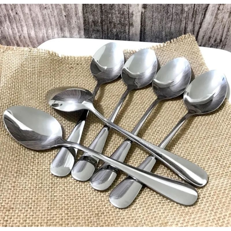 Jual 6 Pcs Sendok Garpu Makan Polos Stainless Steel Sendok Hotel Tebal Shopee Indonesia 3429