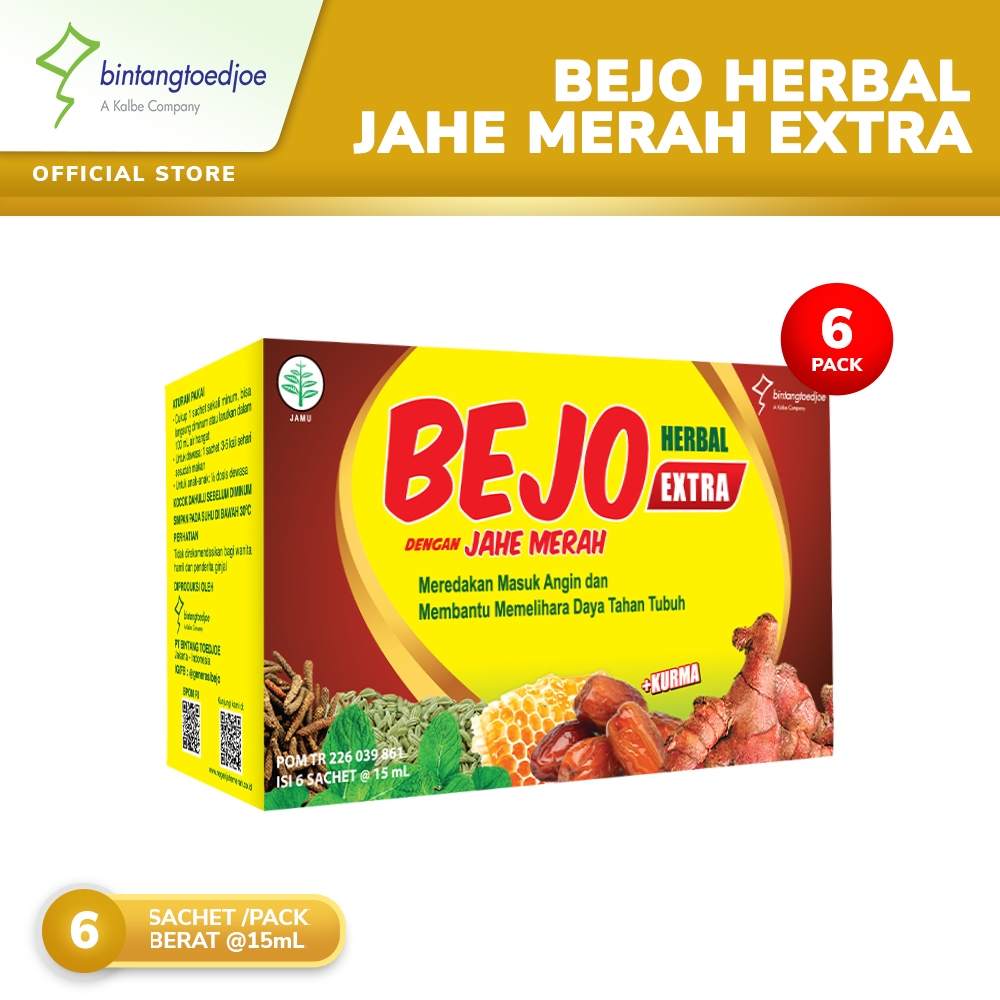 Jual Bejo Jahe Merah Extra Sachet 6 Pack (36 Sachet) | Shopee Indonesia