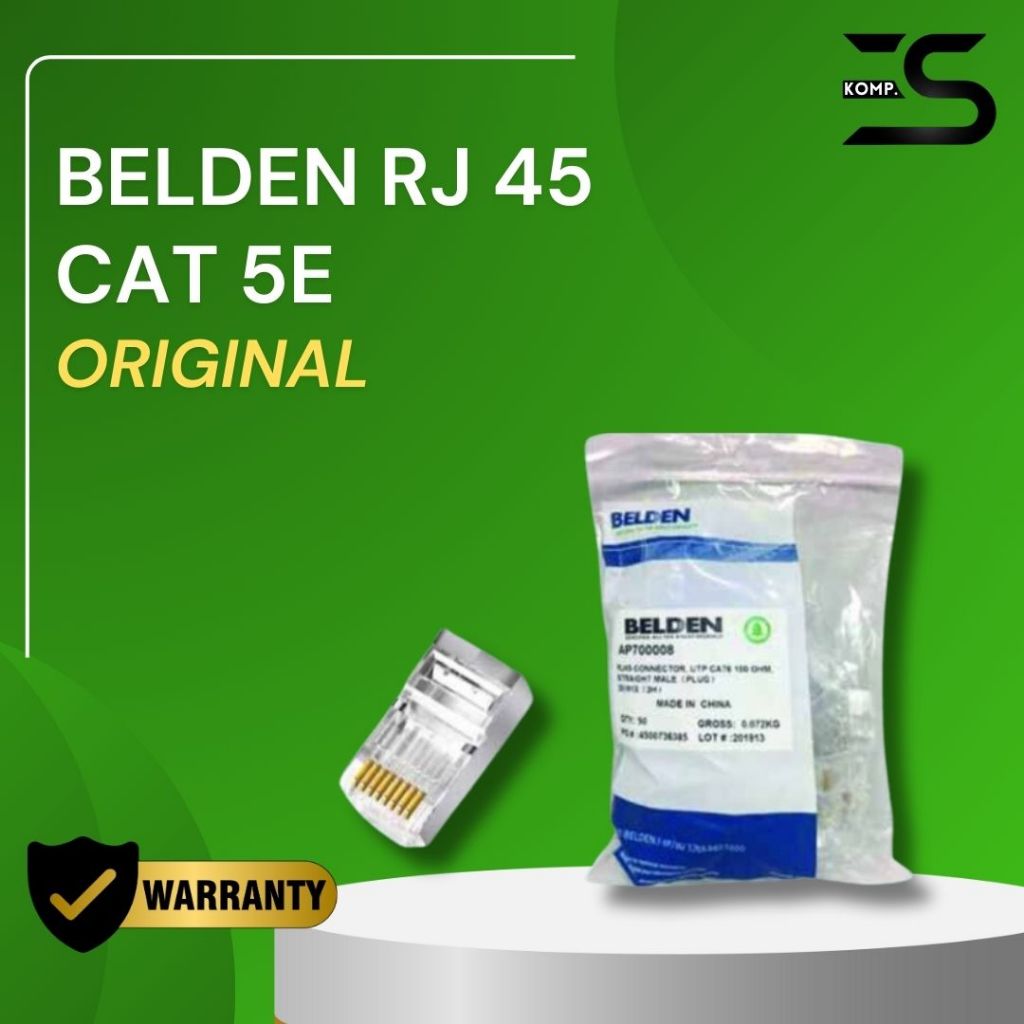 Jual Konektor RJ45 Belden UTP Cat.5 RJ45 50pcs Original - Belden RJ45 ...