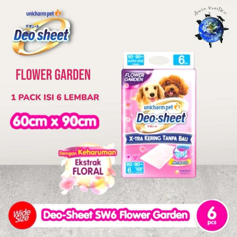 Jual Unicharm Deo Sheet Super Wide Size SW6 (60 x 90 CM) Flower Garden ...