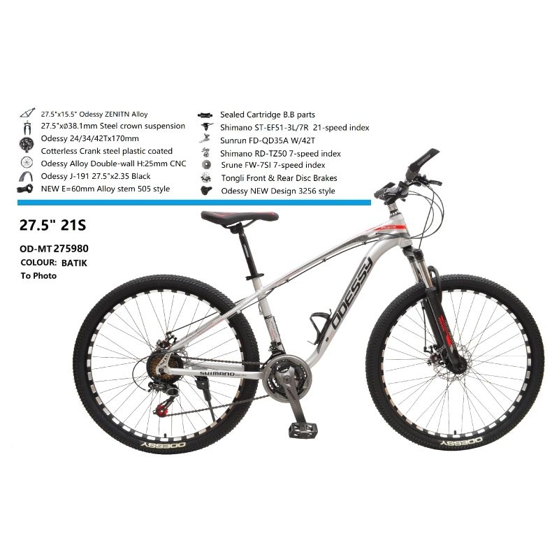 Jual SEPEDA GUNUNG MTB 27.5 INCH ODESSY ZENITH ALLOY 21 SPEED Shopee Indonesia