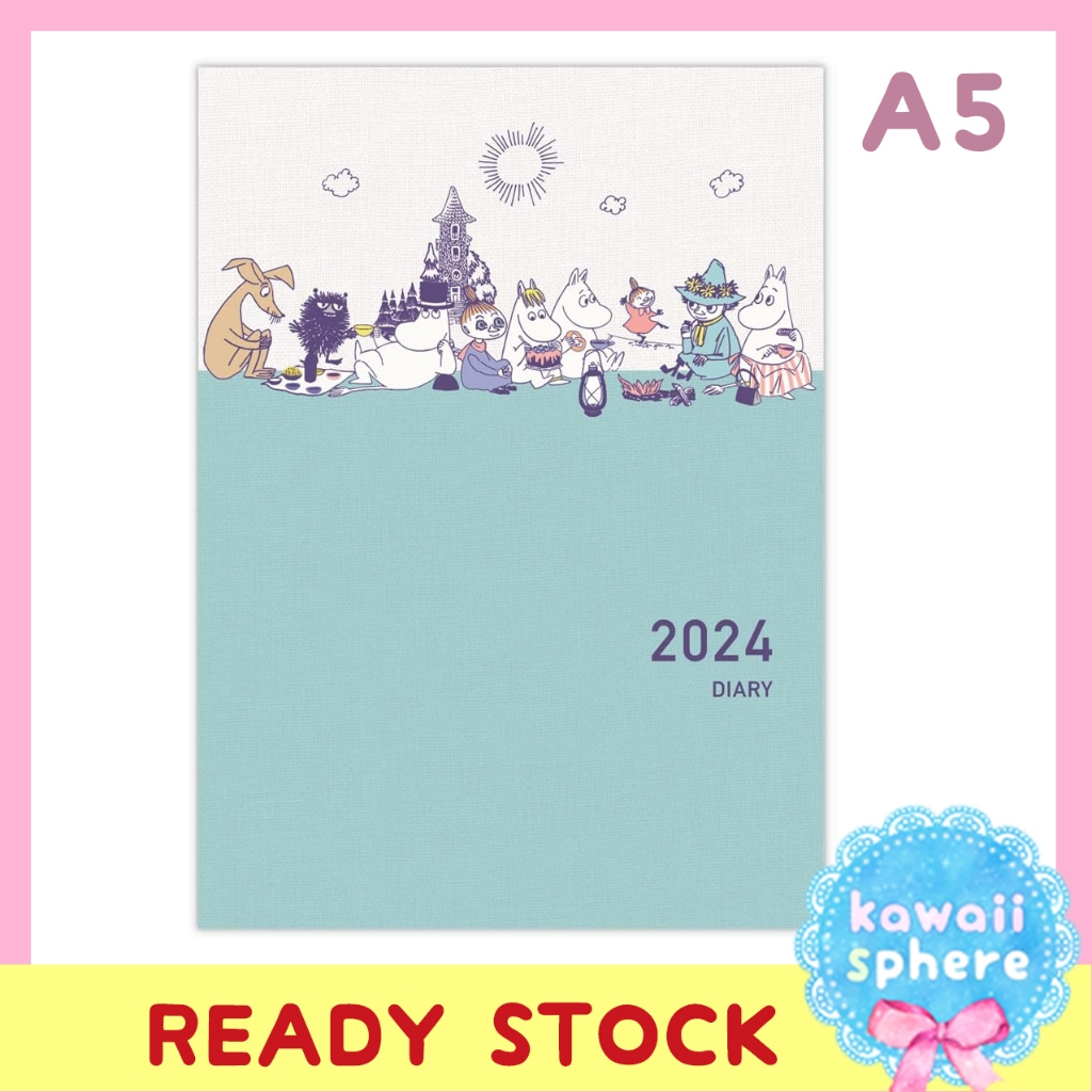 Jual Moomin Blue Planner 2024 Size A5 Hallmark Monthly Planner Diary
