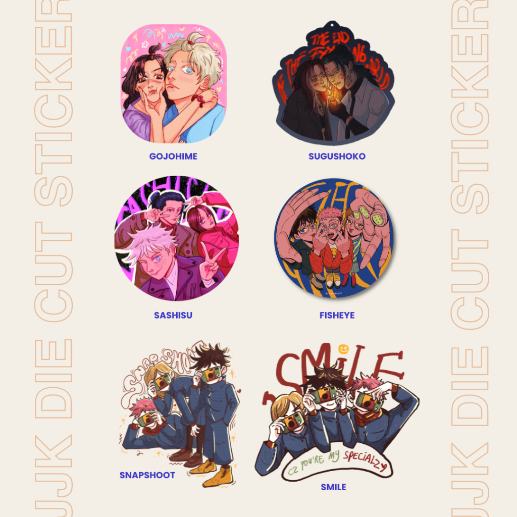 Jual JJK VARIOUS DIE CUT STICKER | FANMERCH BY SAGIRIES | Shopee Indonesia