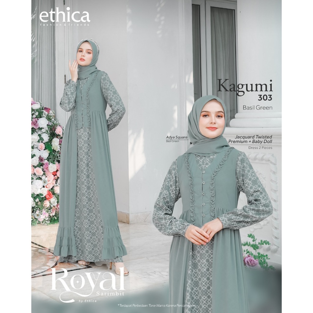 Jual Baju Sarimbit Keluarga 2024 || By Ethica || Royal 08 Bassil Green ...