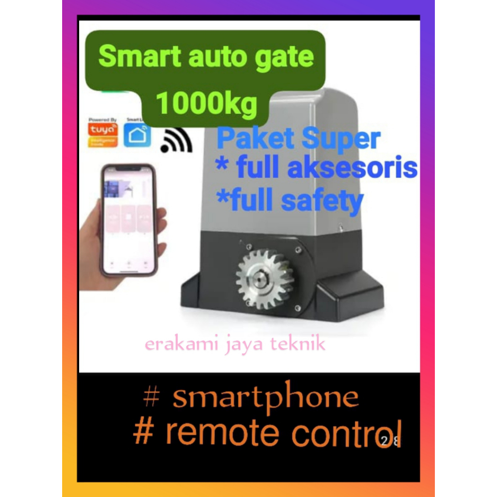 Jual SMART AUTO GATE 1000 KG DINAMO MESIN PINTU REMOTE OTOMATIS 1000kg ...