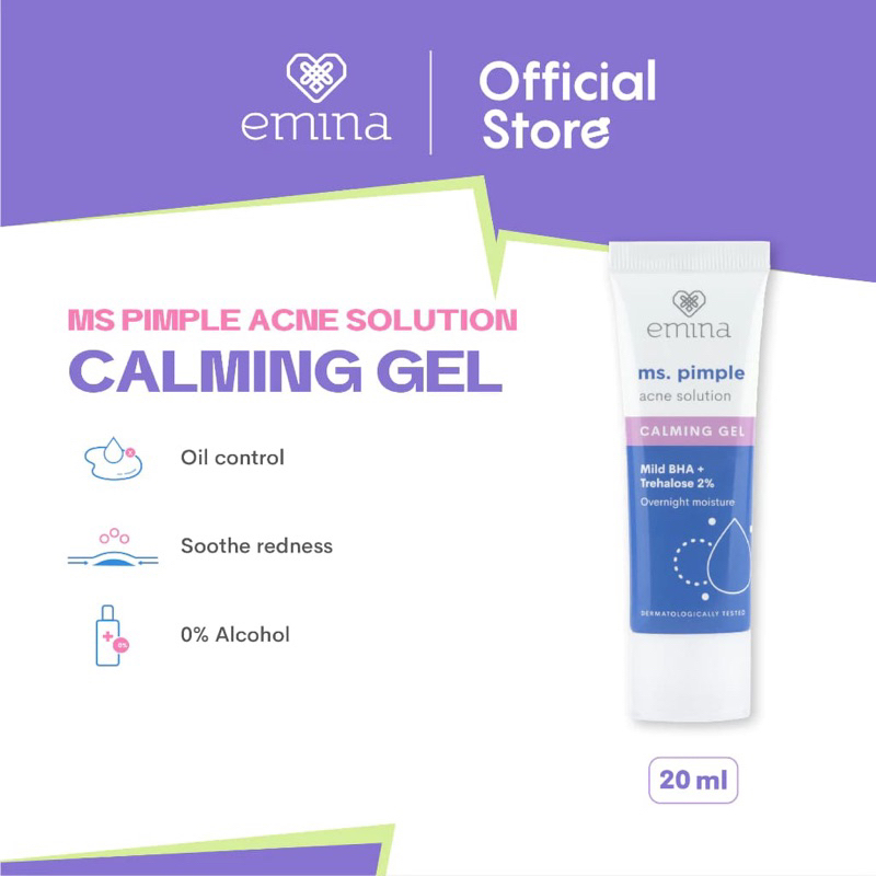 Jual Emina MS Pimple Acne Solution Calming Gel 20ml | Shopee Indonesia