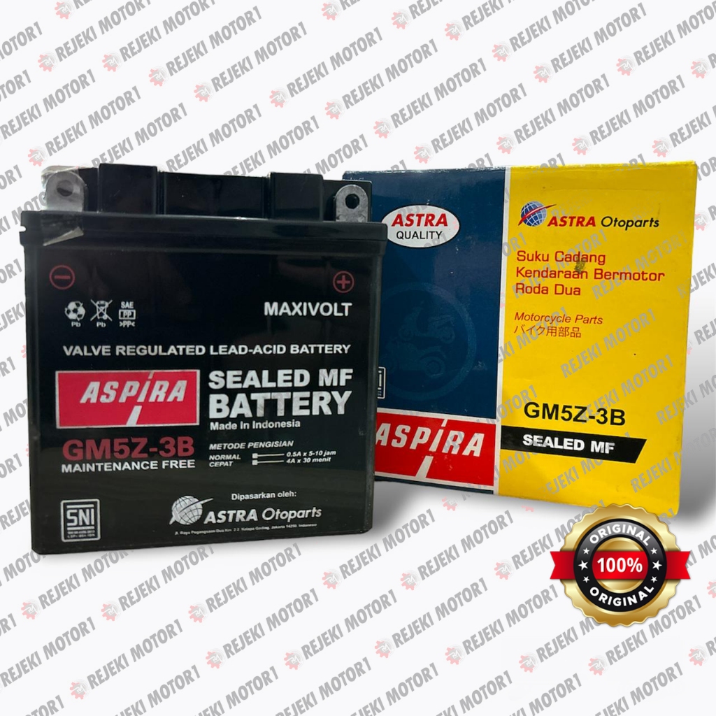 Jual AKI MOTOR ASPIRA GM5Z3B KIT (5 Ah) | Shopee Indonesia