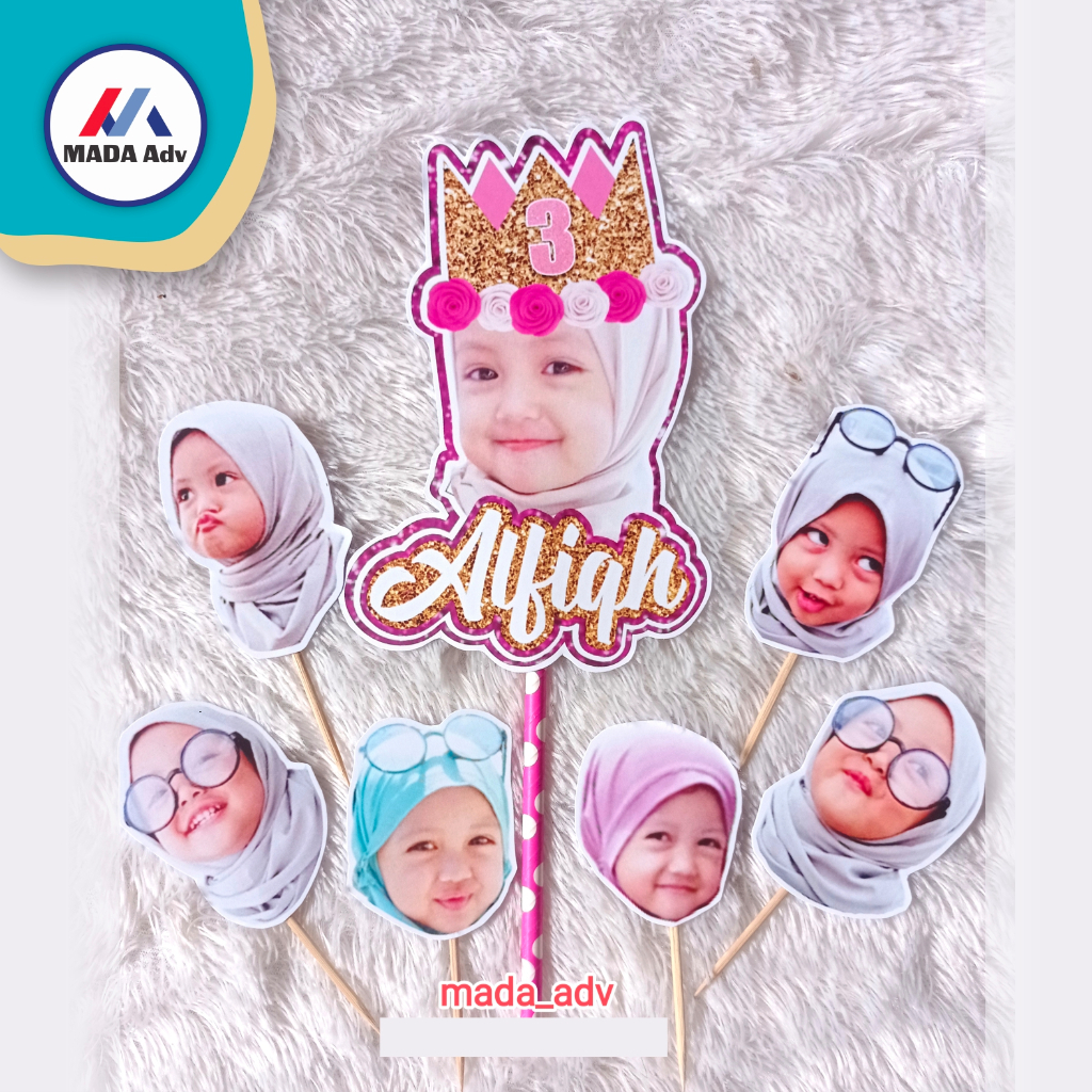 Jual Topper Custom Cupcake / Topper Custom foto/ Topper Foto / Topper ...