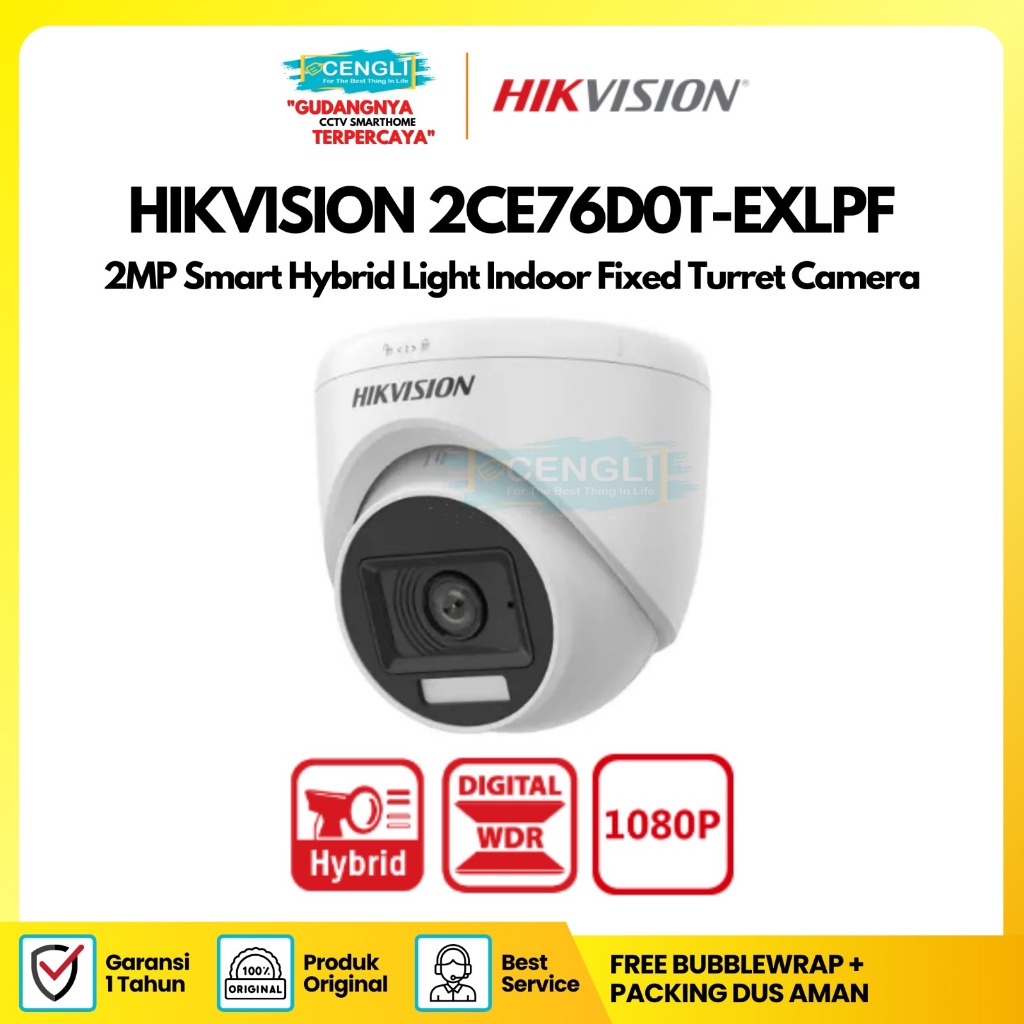 Jual Cctv Hikvision Ds 2ce76d0t Exlpf Turbo 2mp Smart Light Indoor Ip67