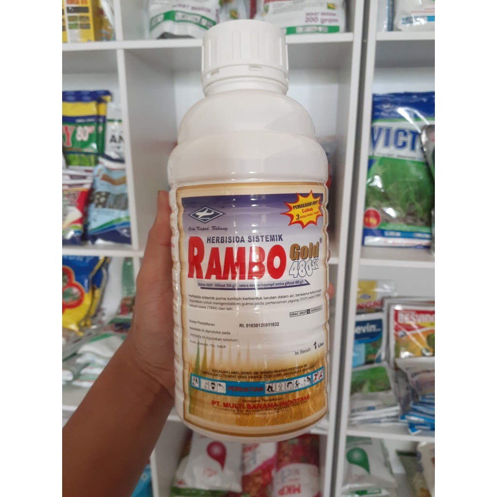 Jual Herbisida Sistemik Rambo 480 SL 1 Liter Obat Hama Rumput Liar ...
