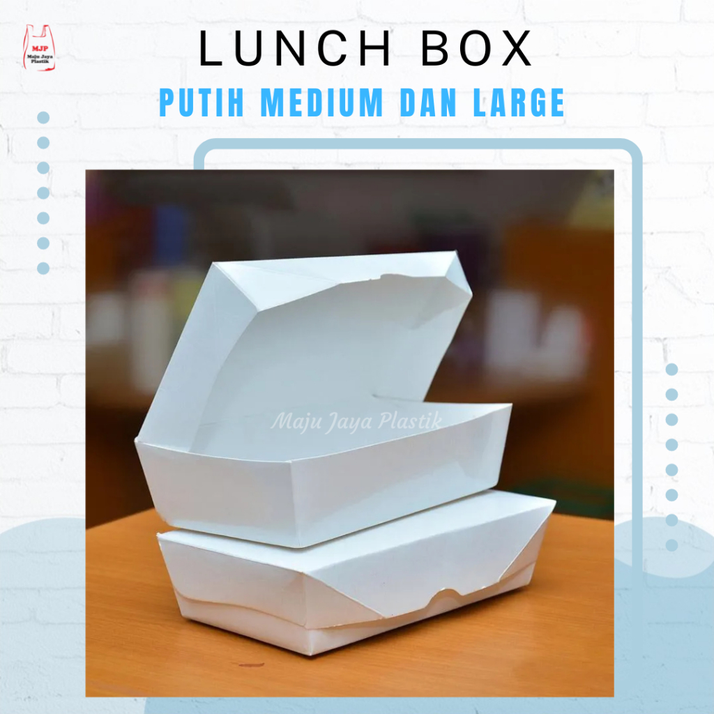 Jual Paper Lunchbox M Lunchbox L Putih Foodgrade Kotak Makanan Ivory