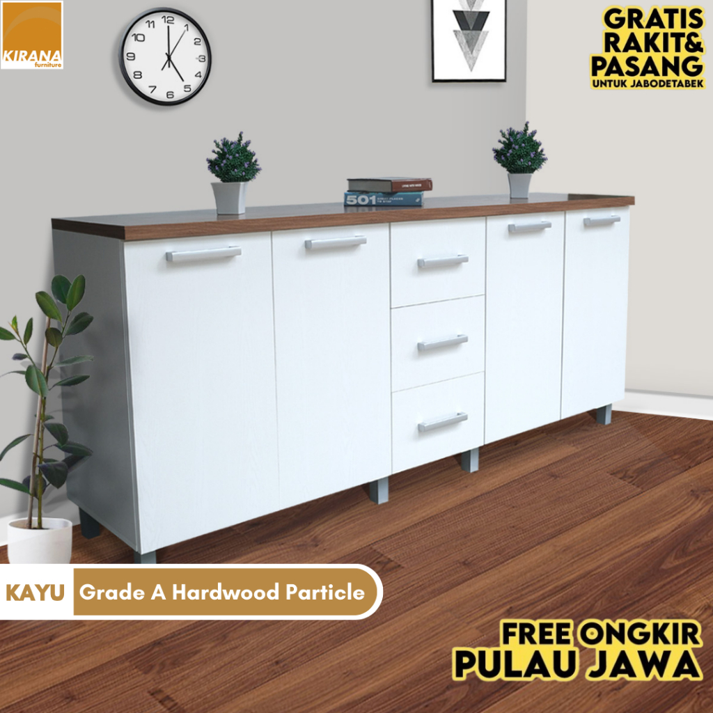 KIRANA Indiana - Kitchen Set Bawah Minimalis Rak Dapur Kayu Dan Lemari Kantor