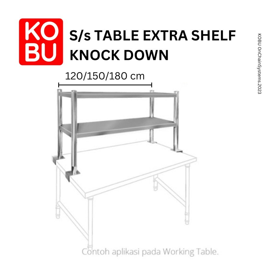 Jual Working Table Extra Shelf Rak Tambahan Meja Stainless Steel - TES ...