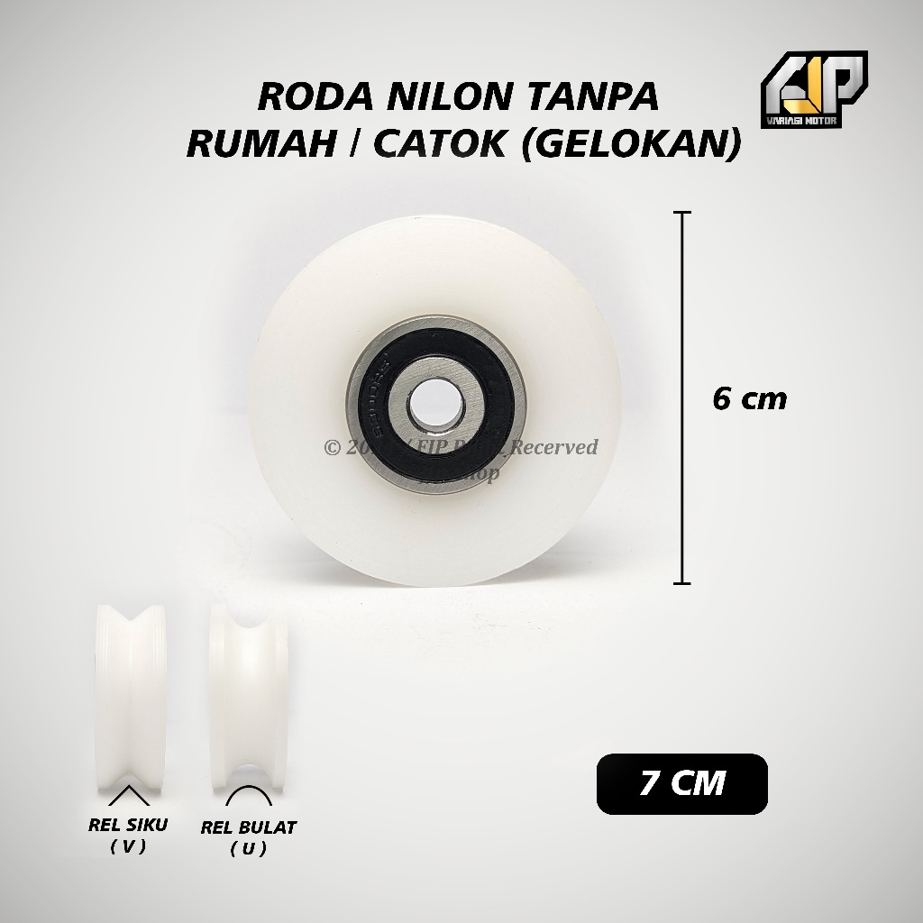 Jual RODA PAGAR BESI NILON UKURAN 7 CM/REL BULET (U) & REL SIKU (V ...