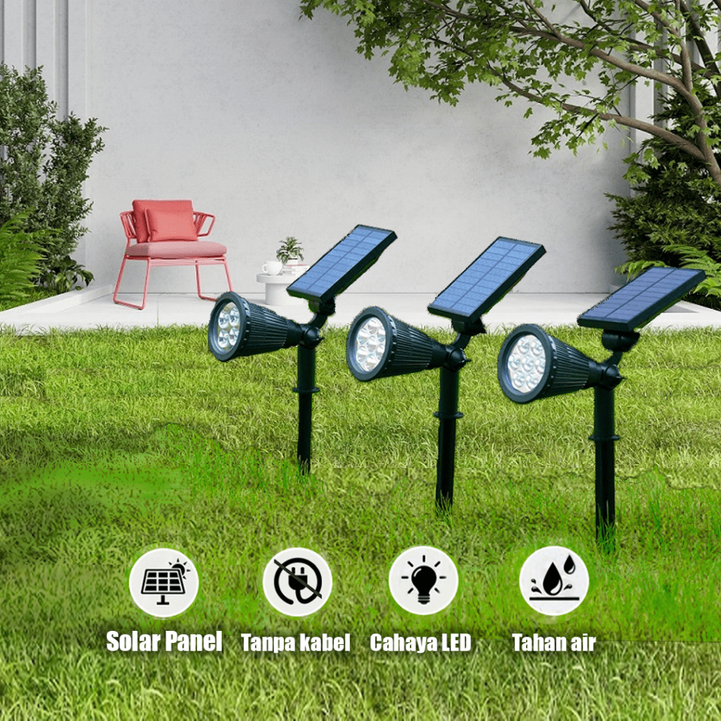 Jual Lampu Taman Led Tenaga Surya Solar 18 Led Cell Panel Lampu Outdoor Lampu Tancap Lampu