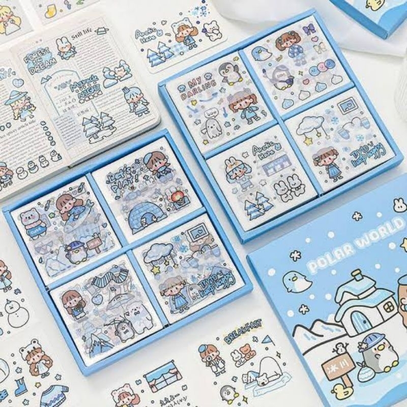 Jual Stiker PVC Ruan Series Polar World Tema Eskimo Musim Dingin/Salju ...