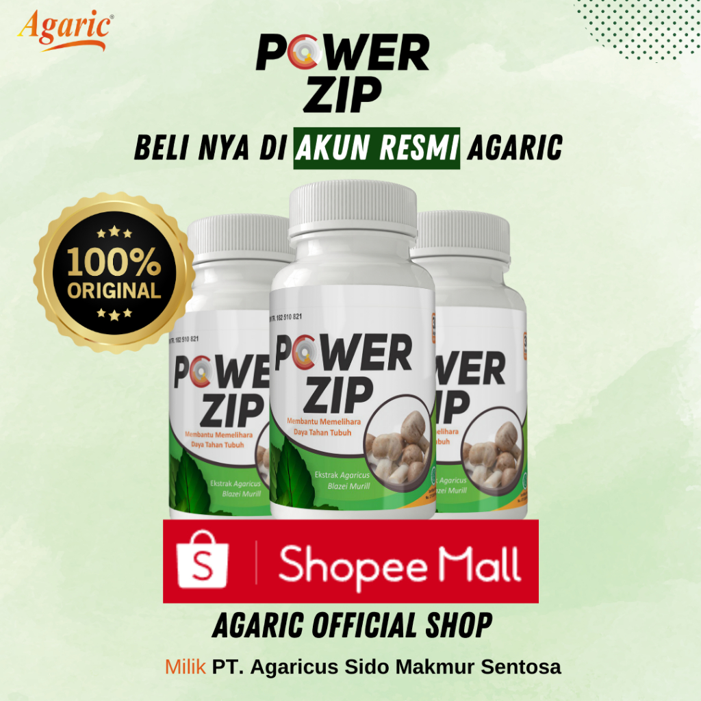 Jual Power ZIP Original Terbuat dari Jamur Dewa & Mengkudu untuk