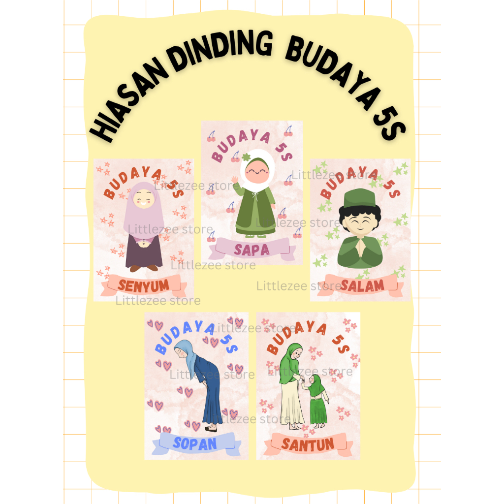 Jual HIASAN KELAS / PERAGA KELAS / PERAGA TK / BUDAYA 5S / SENYUM SAPA