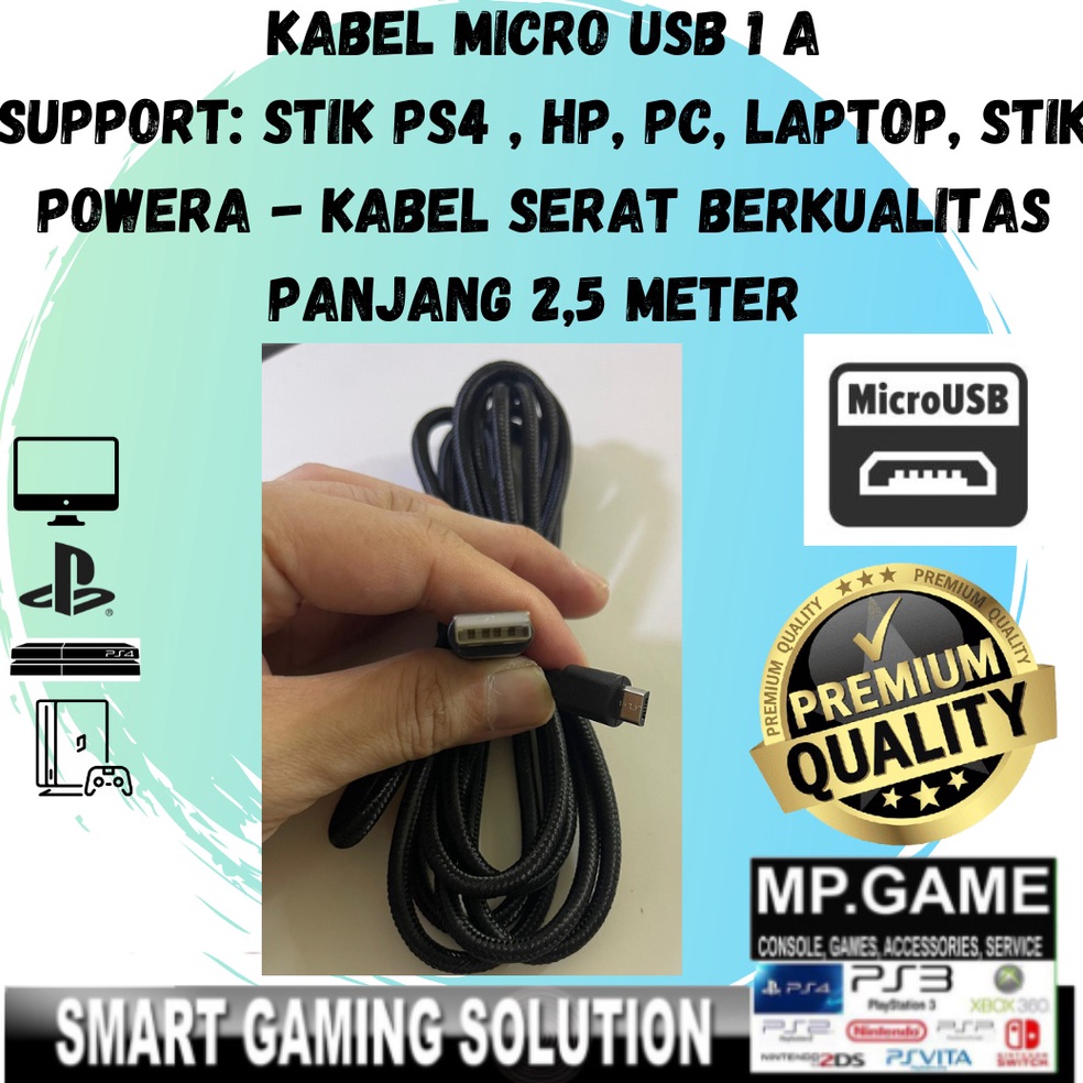 Jual ART A66Z Kabel Charger Data Stik PS4 Powera Micro USB 25 Meter ...