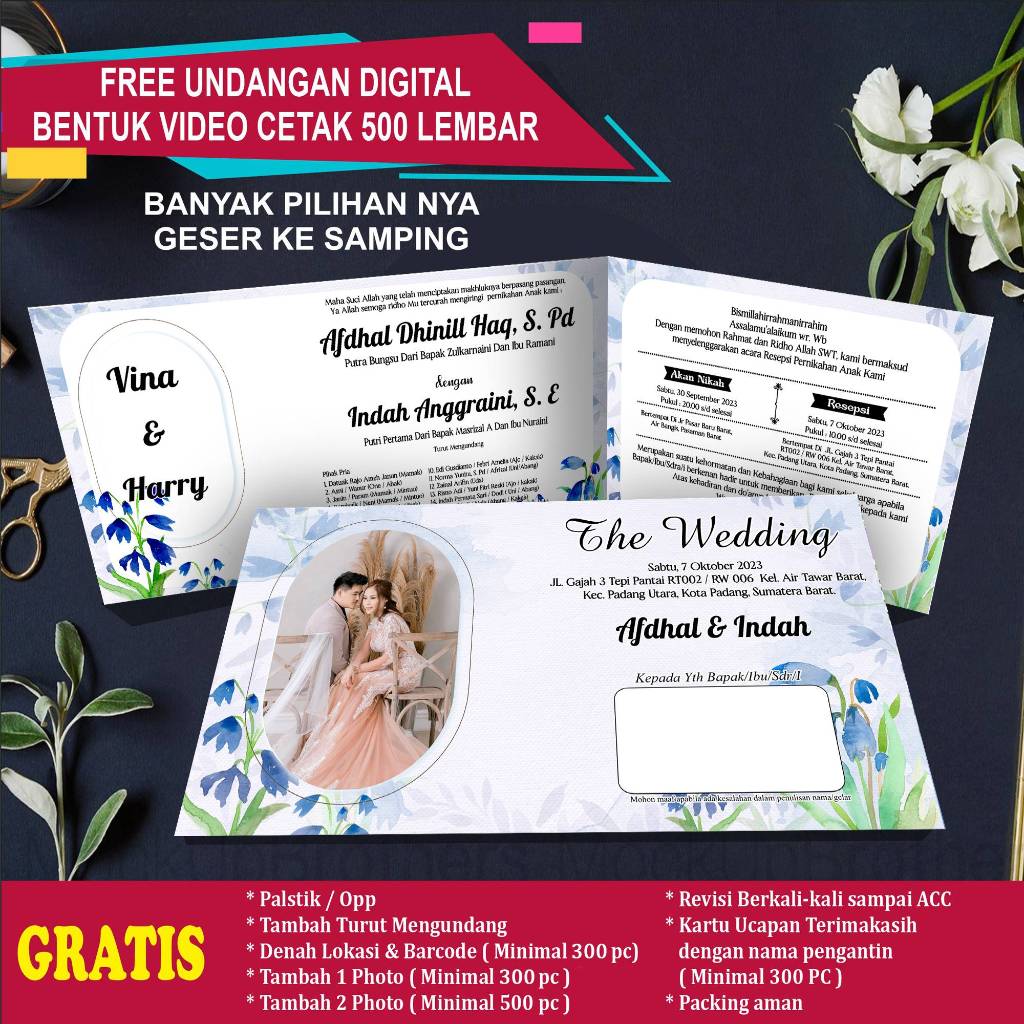 Jual Undngan Pernikahan Estetik Surat Undangan Undangan Pernikahan