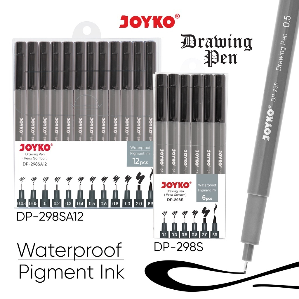 Jual (PERSET) Drawing Pen Pena Gambar Joyko DP-298S~298SA12 | Shopee ...