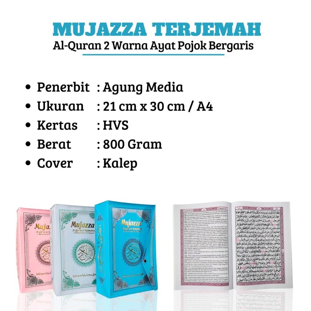 Jual Quran Mujazza Terjemah B5 Terjemahan Al Quran Perjuz Alquran Besar ...