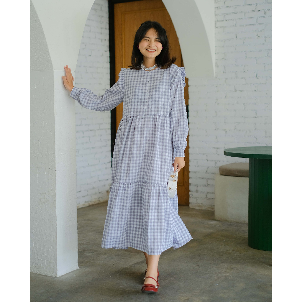 Jual Mayoutfit Sonia Mididress Dress Gamis Model Layer Korea Motif