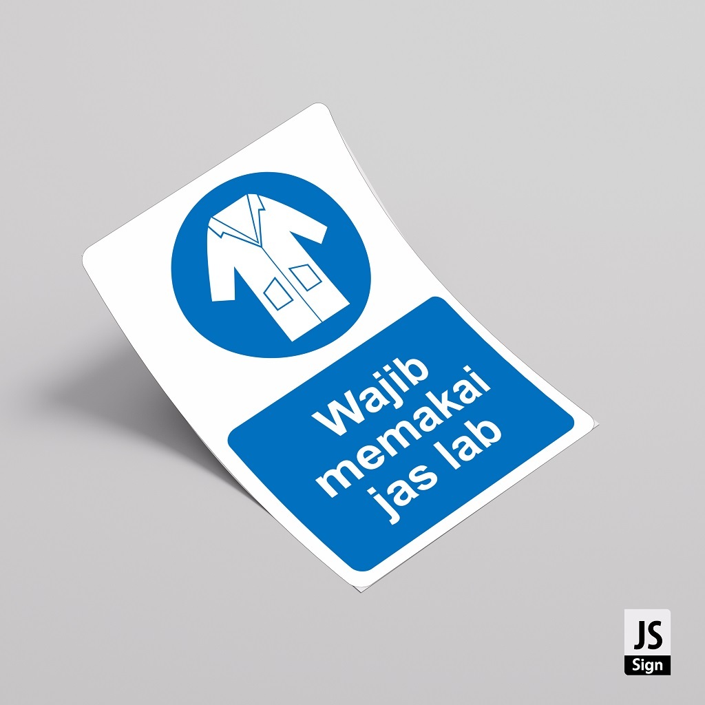 Jual STICKER K3 SAFETYSIGN WAJIB MEMAKAI JAS LAB | Shopee Indonesia