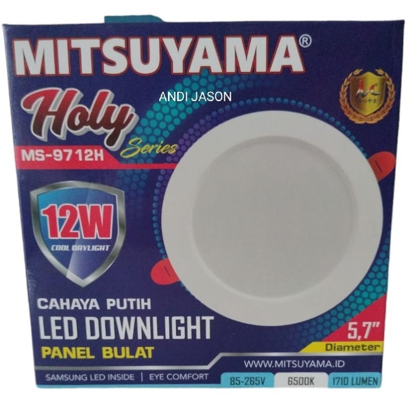 Jual LED DOWNLIGHT PANEL BULAT 12 WATT CAHAYA PUTIH MITSUYAMA | Shopee ...