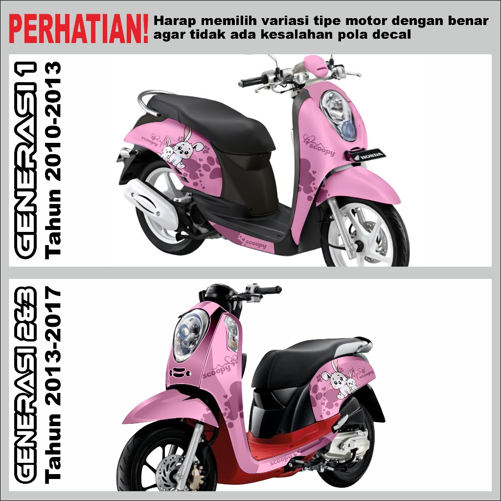 Jual decal honda scoopy all type full body custom sticker motif cute ...