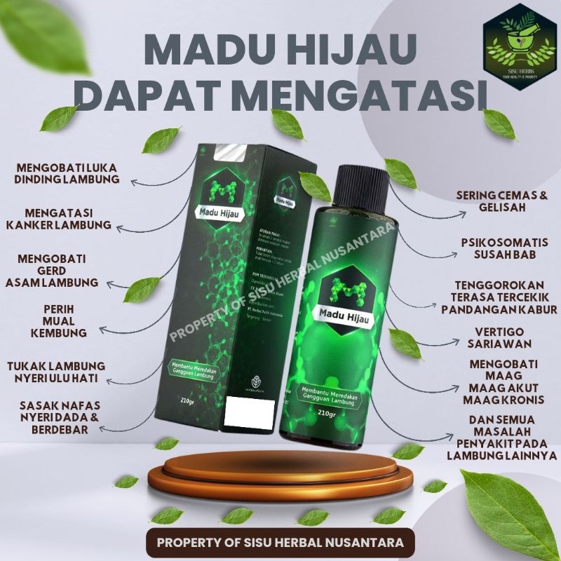 MADU HIJAU Original Logo M Atasi Sakit Maag Asam Lambung Gerd Mual Kembung