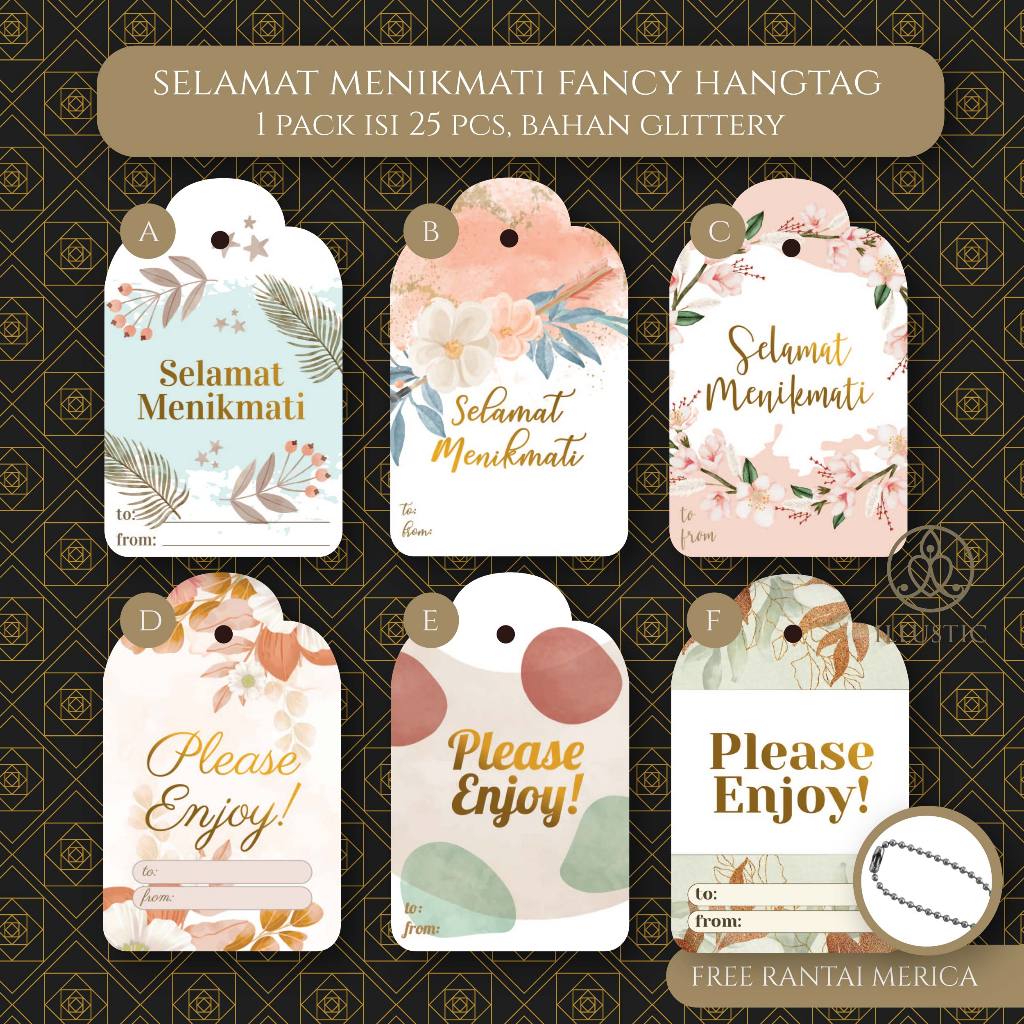 Jual Hangtag Selamat Menikmati, Kartu Ucapan Selamat Menikmati untuk