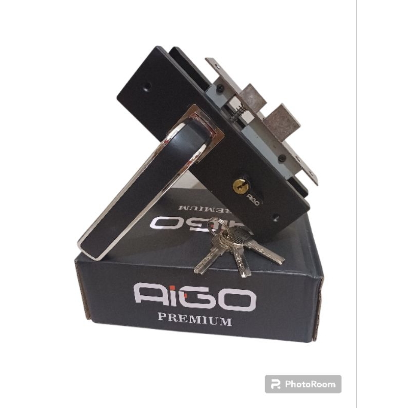 kunci pintu kamar premium hitam kunci kecil komplit satu set handle pintu bagus