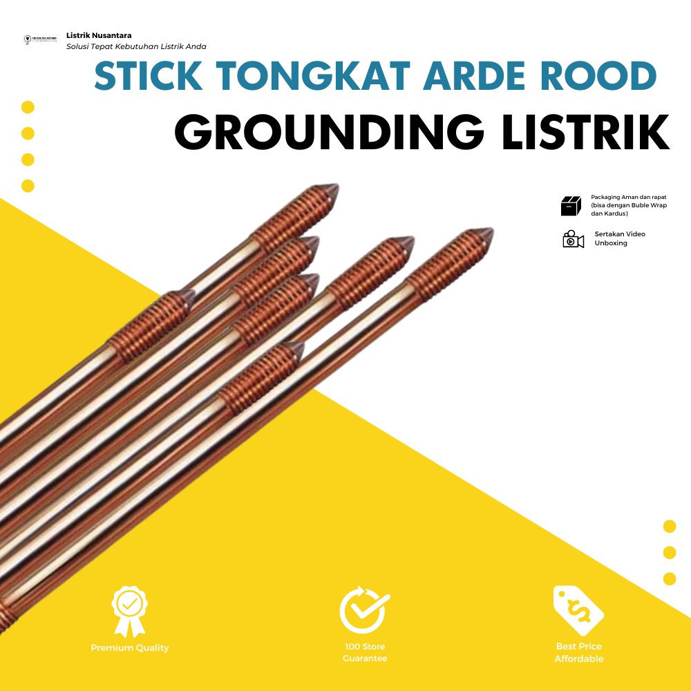 Jual Grounding Stick Rod / Rood Batang Arde Pengaman Instalasi 10 12 14 ...