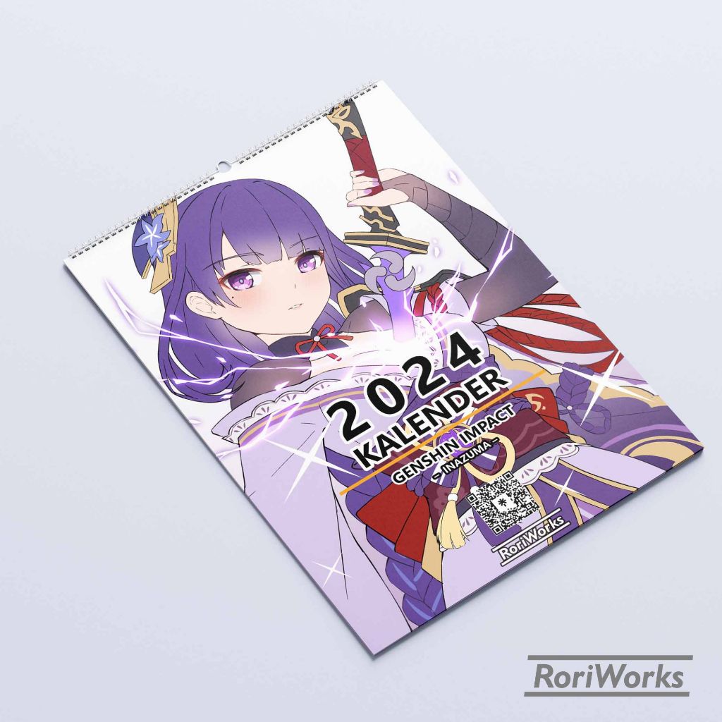 Jual Kalender Dinding Genshin Impact 2024 Edisi Inazuma Shopee