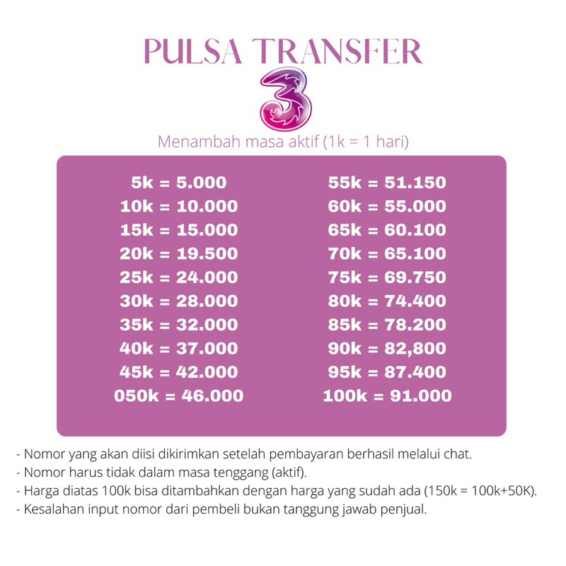 Jual pulsa 3 termurah langsung kirim | Shopee Indonesia