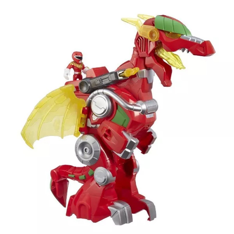 Power Rangers Playskool Heroes Red Ranger & Dragon Thunderzord, action figure da 7,6 cm, Zord, luci e suoni, giocattoli da collezione per bambini dai 3 anni in su