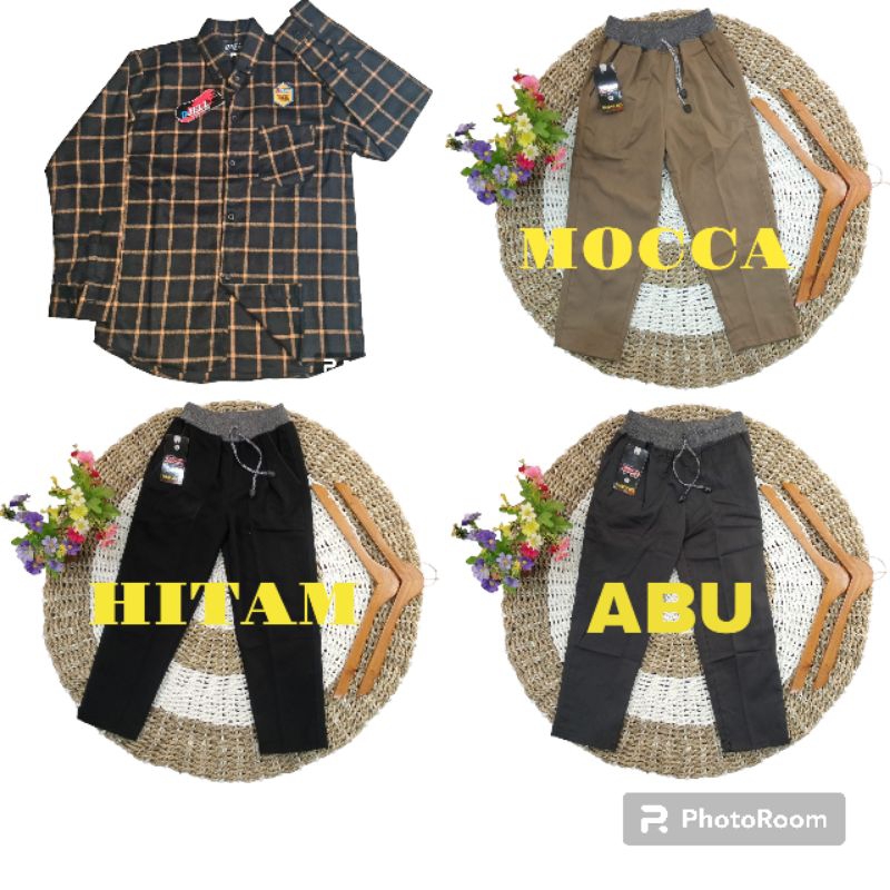 Jual Setelan Kemeja Flanel Anak Laki Baju Atasan Lengan Panjang