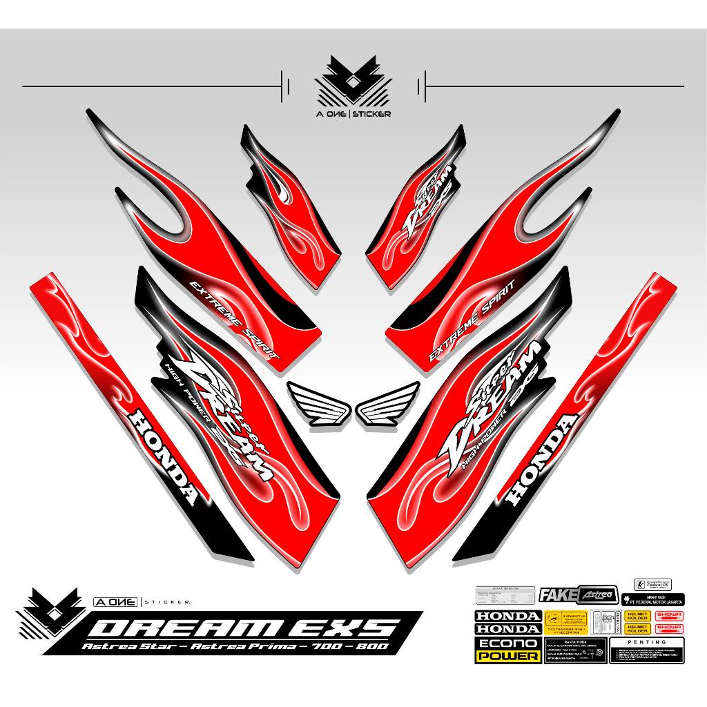 Jual STRIPING HONDA ASTREA PRIMA MOTIF API DREAM EX5 TRIBAL FIRE MOTIF ...