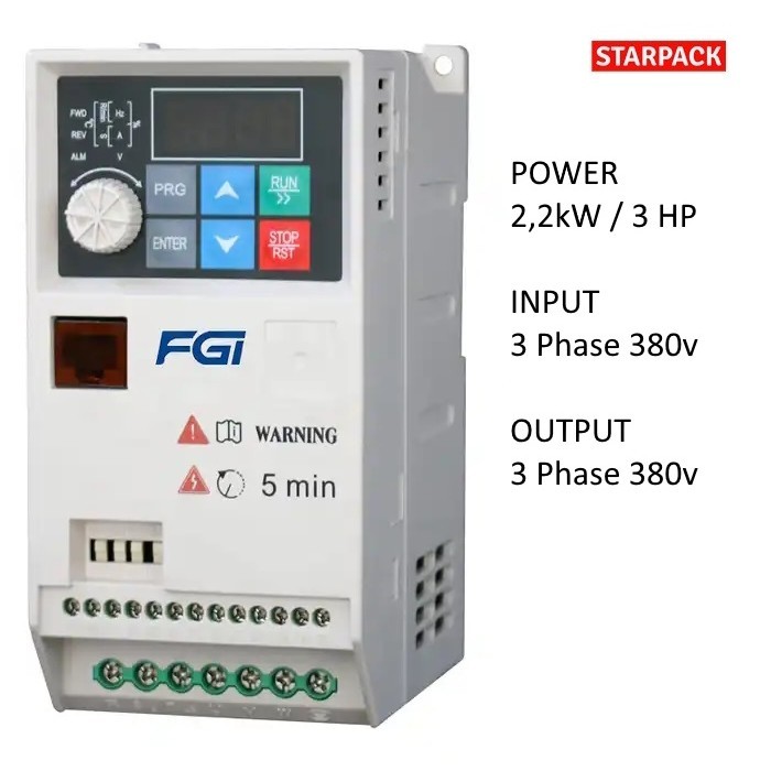 Jual Inverter VFD FGI FD100M 2,2kW / 3 HP Input 3Phase 380V Output ...