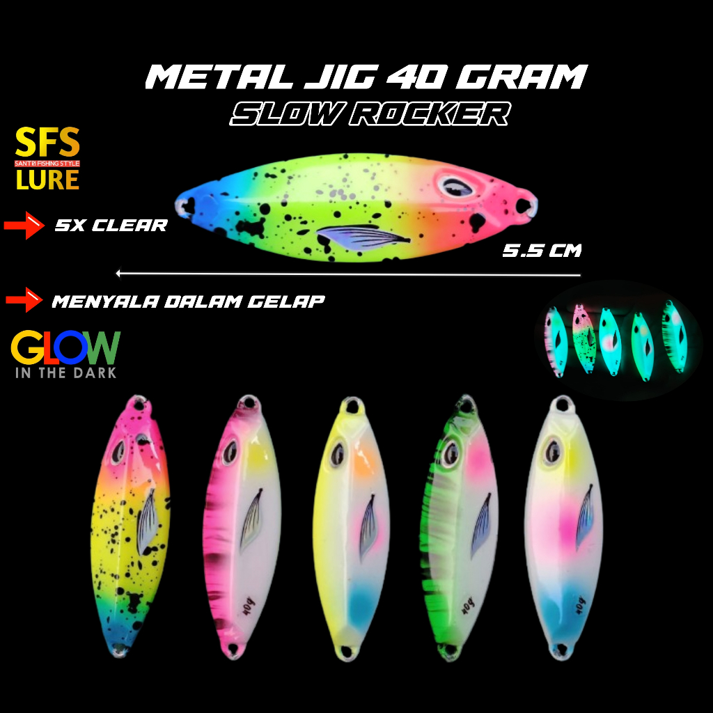 METAL JIG 40GRAM JIG 30GRAM JIG 20GRAM MICRO JIG SLOW ROCKER FUL GID METAL  JIG 30GRAM KILLER UMPAN PANCING LAUT MICRO JIG 40GRAM METAL JIG 20GRAM SRFG