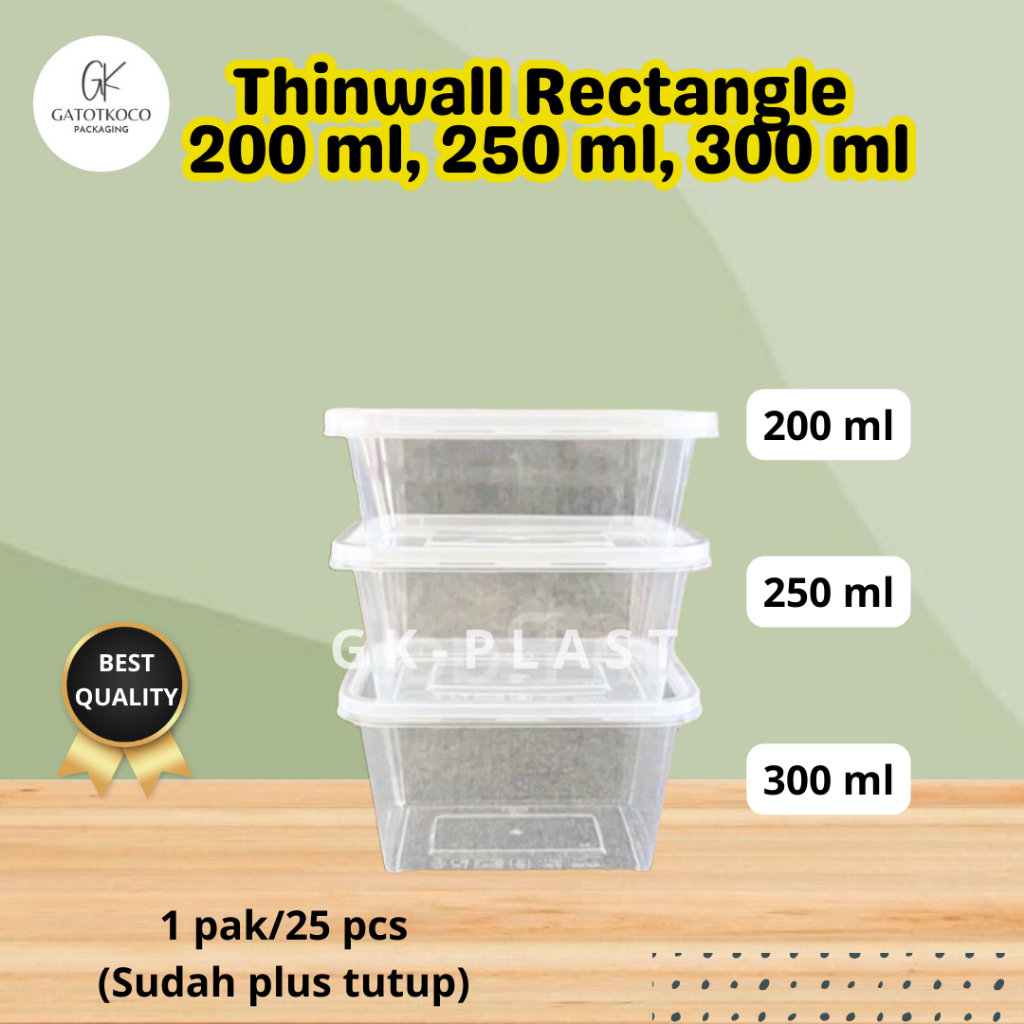 Jual Thinwall persegi/food container/dessert box 200ml 250ml 300ml ...