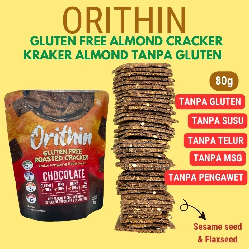 Jual ORIThin Snack Gluten Free 80gr rasa Premium Coklat Cemilan Sehat