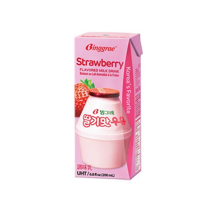 Jual Binggrae Strawberry Flavored Milk Drink / Susu Strawbery Korea 200 ...