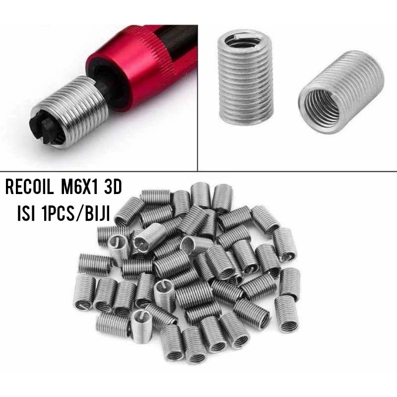 Jual 50pcs recoil helicoil M6×1 3D repairt drat baut 10 | Shopee Indonesia