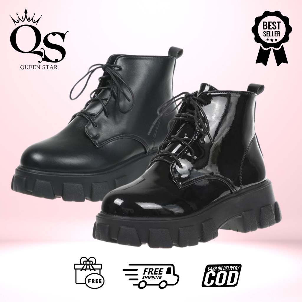 Jual QS NEW Sepatu Boots Wanita Import FREE BOX Premium QS32-F | Shopee ...