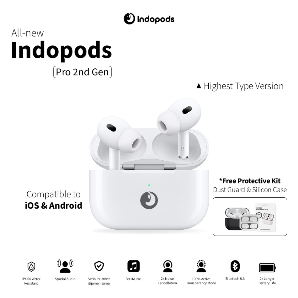 Jual IndoPods Pro 2nd Generation New Version with Active Noice ...