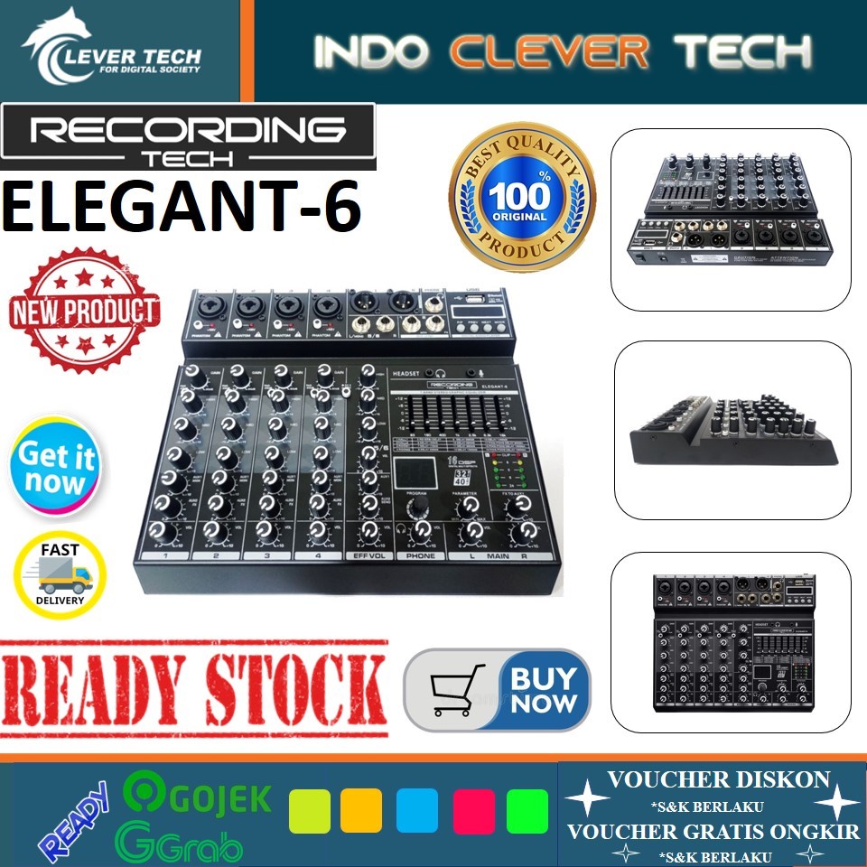Jual RECORDING TECH ELEGANT-6 MIXER 6 CHANNEL | Shopee Indonesia